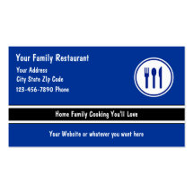 Tarjetas de visita de restaurante de la familia