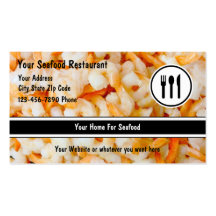 Tarjetas de visita de restaurante de los mariscos