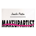 Tarjetas de visita del artista de maquillaje