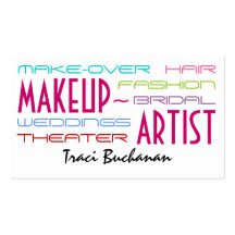 Tarjetas de visita del artista de maquillaje de la