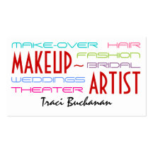 Tarjetas de visita del artista de maquillaje de la