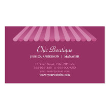 Tarjetas de visita del boutique de la moda