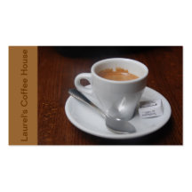 Tarjetas de visita del café