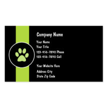 Tarjetas de visita del cuidado de animales de comp