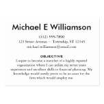 Tarjetas de visita del curriculum vitae