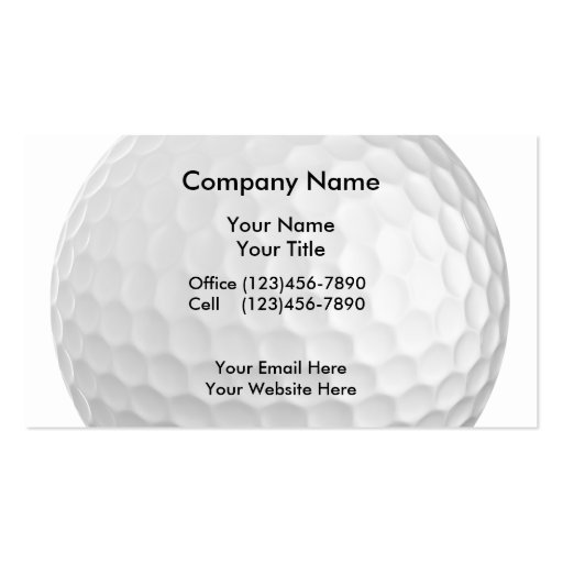 Tarjetas de visita del golf