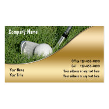 Tarjetas de visita del golf