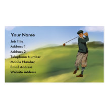 Tarjetas de visita del golf del golfista de la apa