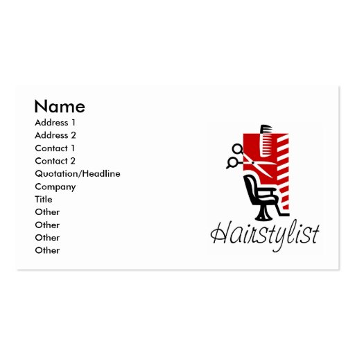 Tarjetas de visita del Hairstylist