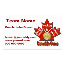 Tarjetas de visita del hockey del juego de Canadá