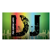 Tarjetas de visita del jokey del disco de DJ