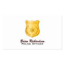 Tarjetas de visita del oficial de policía