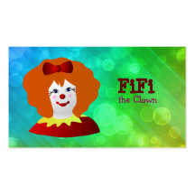 Tarjetas de visita del payaso del chica
