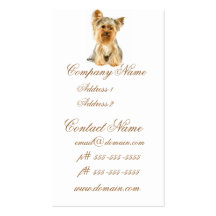 Tarjetas de visita del perrito de Yorkie