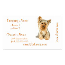 Tarjetas de visita del perrito de Yorkie