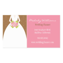 Tarjetas de visita del planificador del boda