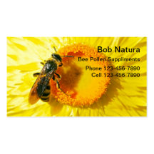 Tarjetas de visita del polen de la abeja
