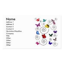 Tarjetas de visita del remolino de las mariposas