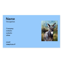 Tarjetas de visita del retrato del burro