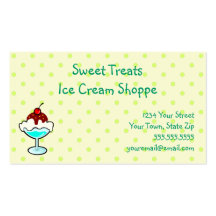Tarjetas de visita del Shoppe del helado
