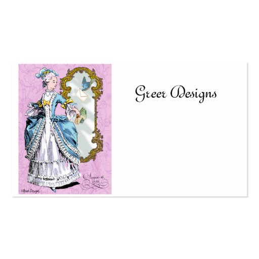 Tarjetas de visita del siglo XVIII del estilo de M