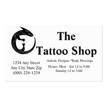 Tarjetas de visita del tatuaje