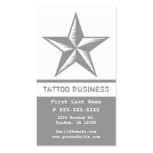 Tarjetas de visita del tatuaje de la estrella del 