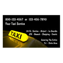 Tarjetas de visita del taxi