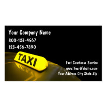 Tarjetas de visita del taxi