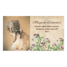 tarjetas de visita del vintage del diseño del pelo