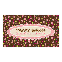 Tarjetas de visita deliciosas de los dulces