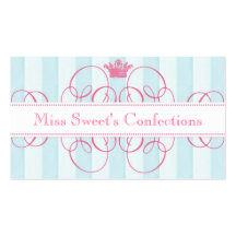 Tarjetas de visita dulces de la tienda de la coron