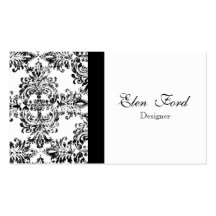 Tarjetas de visita elegantes blancos y negros de D