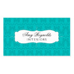 Tarjetas de visita elegantes de la turquesa del da