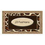 tarjetas de visita elegantes del estampado leopard tarjetas de negocio
