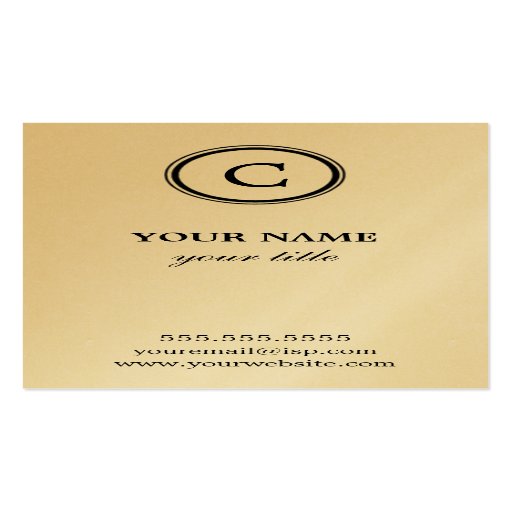 Tarjetas de visita elegantes del oro del monograma