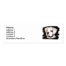 Tarjetas de visita flacas del perrito blanco del b