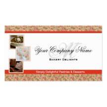 Tarjetas de visita florales anaranjadas de la foto