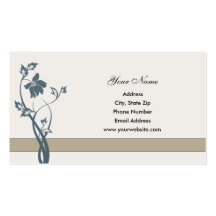 Tarjetas de visita florales del azul de acero