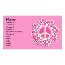 TARJETAS DE VISITA FLORALES DEL SIGNO DE LA PAZ