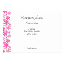 Tarjetas de visita florales rosadas del borde
