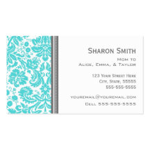 Tarjetas de visita grises de la mamá del damasco d