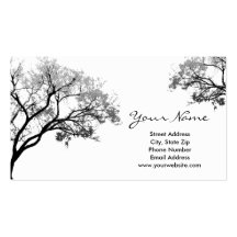 Tarjetas de visita grises de los árboles