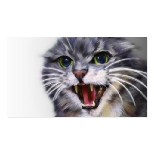 Tarjetas de visita grises enojadas del gato