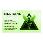 Tarjetas de visita médicas del símbolo del caduceo