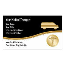 Tarjetas de visita médicas del transporte