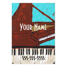 Tarjetas de visita musicales del piano de la diver
