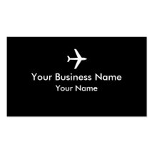 Tarjetas de visita negras simples del avión blanco