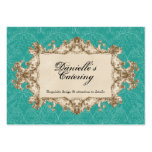 Tarjetas de visita - pavo real y aguafuertes del v
