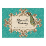 Tarjetas de visita - pavo real y aguafuertes del v